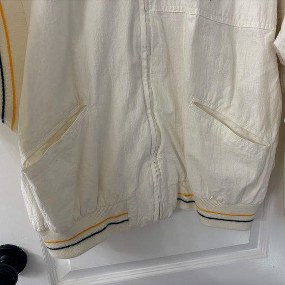 Le Coq Sportif Cream Bomber Jacket with Stripes - Picture 8 of 8
